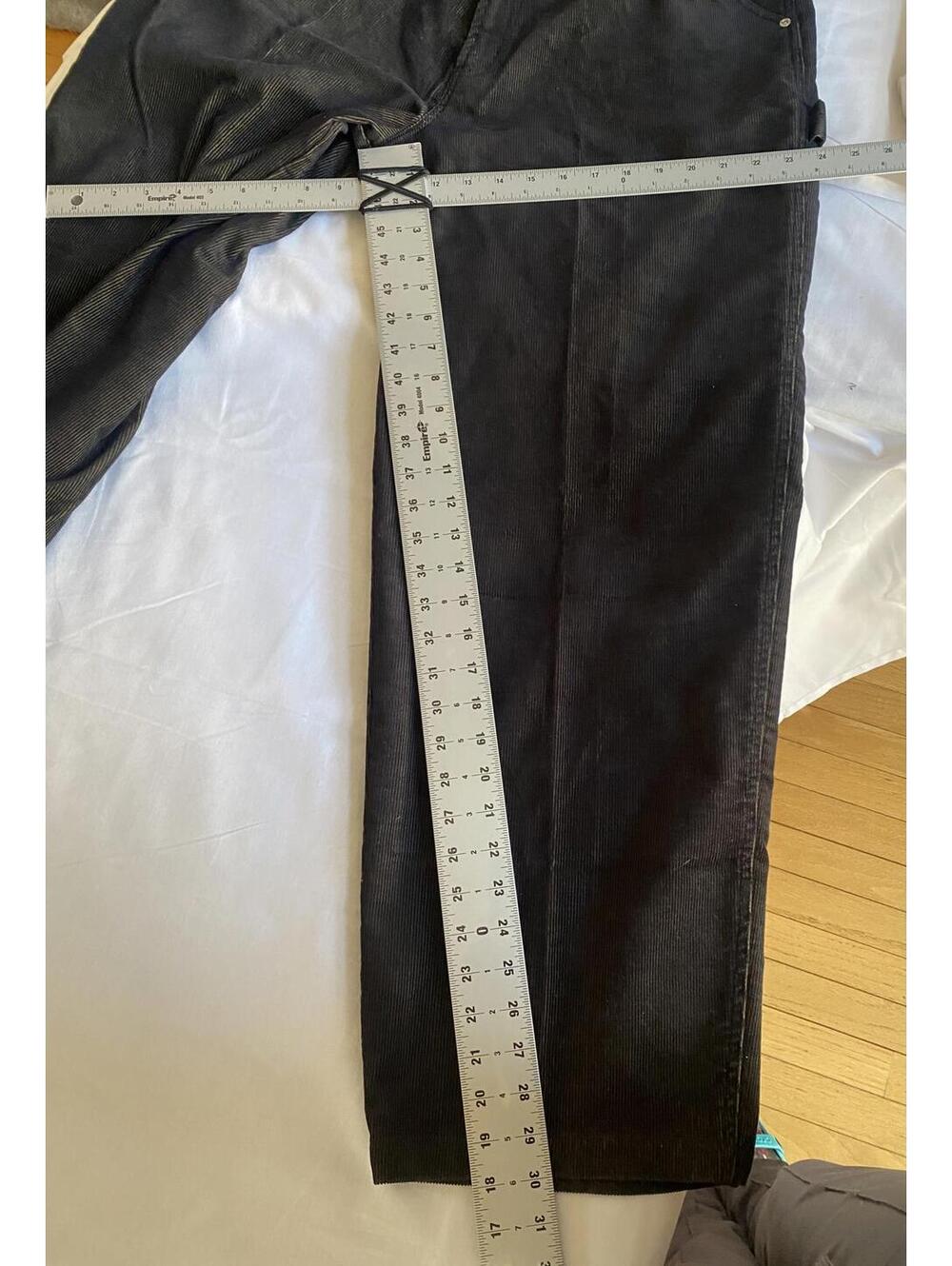 Black Corduroy Pants with Patchwork Design 38 x 30 - Picture 6 of 9